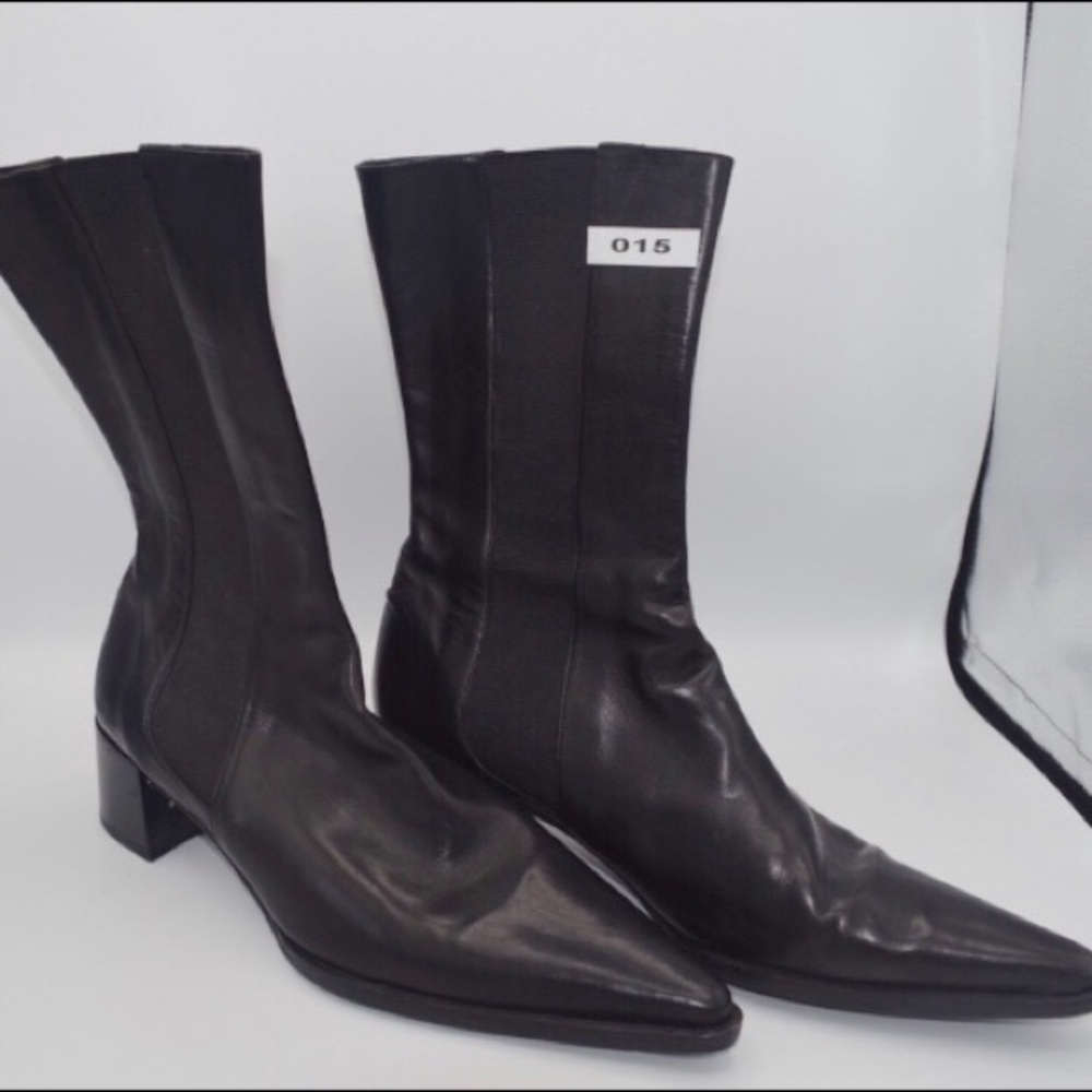 Nebuloni Flavio Zanasca black leather ankle boots